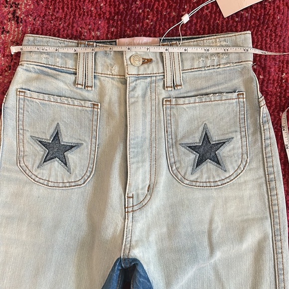 NWT Revice heaven color block star flare high rise two tone jeans - Picture 5 of 9